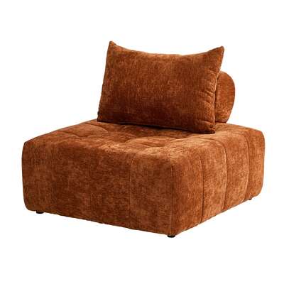 Chenille Floor Sofa Cushion Armless Brown | EXTG