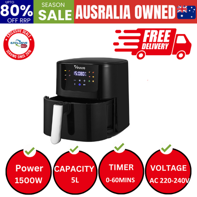 Air Fryer 5L Fryers Oven LCD Touch Oil Free Cooker 1500W Kitchen