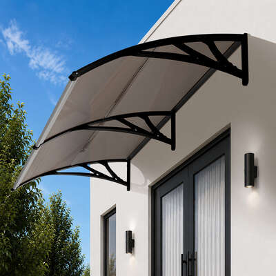 Door Awning Brown Sun Shield 300x117x28cm
