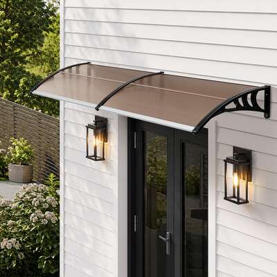 Door Awning Brown Canopy 300x76x23cm