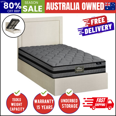 Bed Frame With Mattress Set King Single Gas Lift Storage ADI