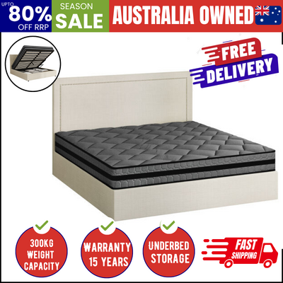 Bed Frame With Mattress Set Queen Size Gas Lift Storage ADI