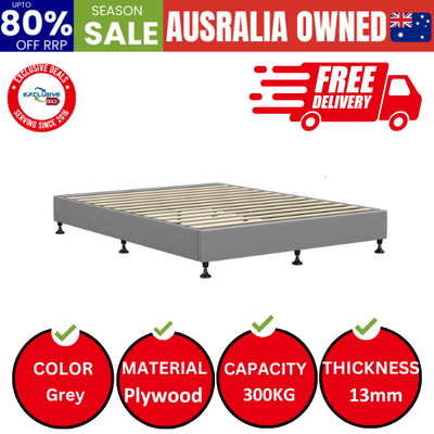Bed Frame Double Size Bed Base Platform Grey