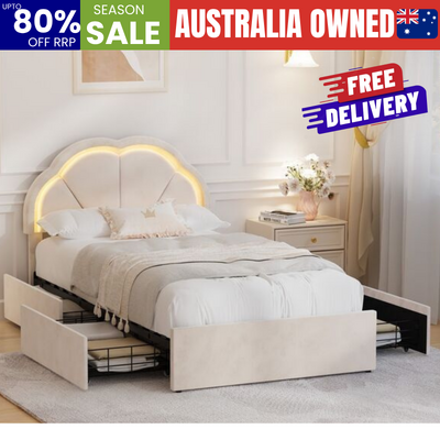 King Single Bed Frame With Led Headboard