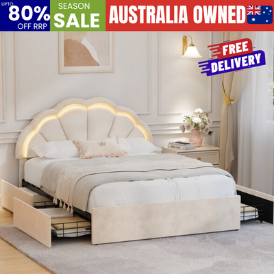 Queen Bed Frame With Led Headboard king single