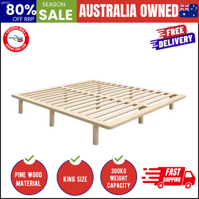 Bed Frame King Size Wooden Bed Base