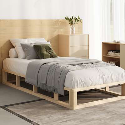 Wooden Bed Frame Single Size Cage-like Base