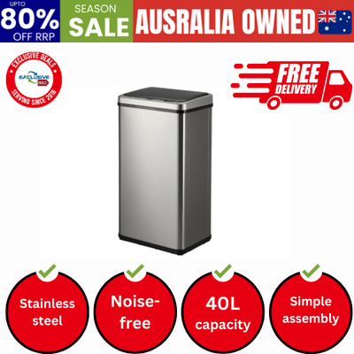 40L Motion Sensor Bin Automatic Silver