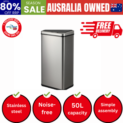 50L Motion Sensor Bin Automatic Silver