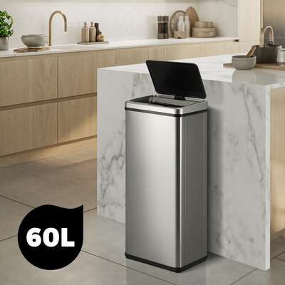 Motion Sensor Bin 60L Automatic Silver