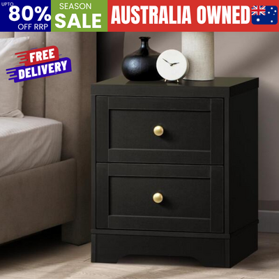 Black Wooden Nightstand: Sleek Bedside Storage