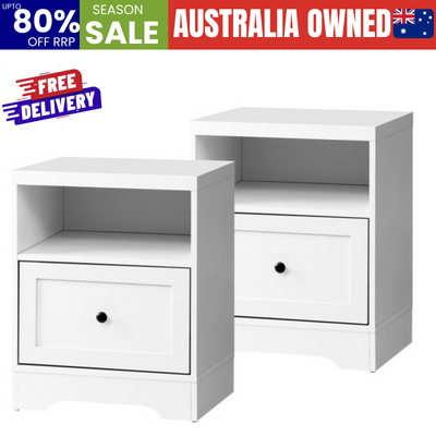2PCS Bedside Tables Nightstand Hamptons Furniture