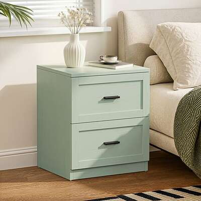 Green 2-Drawer Nightstand Bedside Table | EXTG