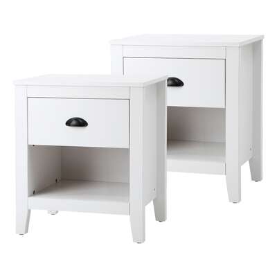 2x Bedside Table Nightstand Vintage