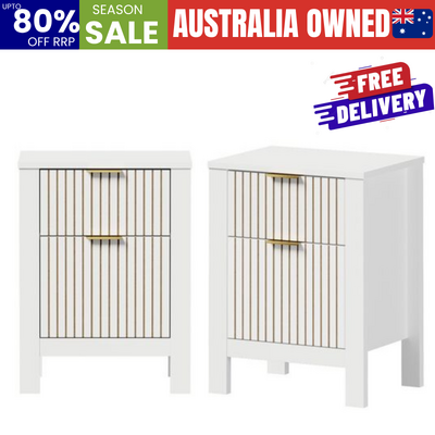 Modern White Bedside Table 39x30x52.5cm