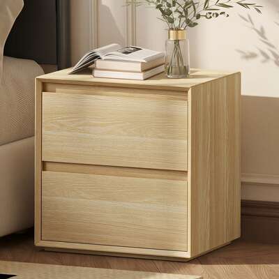 2 Drawer Bedside Table Natural Nightstand | EXTG