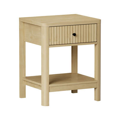 Bedside Table 1 Drawer Open Shelf Side End Table Natural
