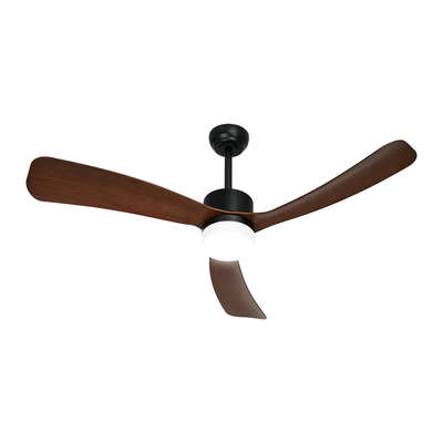 52" Ceiling Fan with LED Light Remote Control 5 Speed Modern Walnut