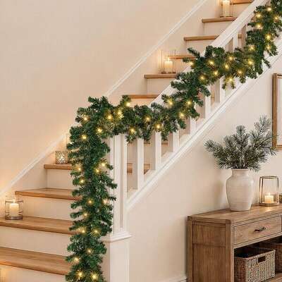 Green Christmas Garland Pre Lit