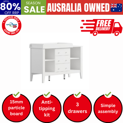 Baby Changing Table Chest of Drawers Cabinet Nursery Furniture