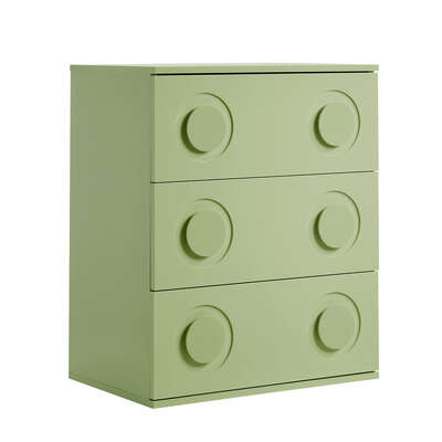 3 Drawer Chest Cabinet Bedroom Dresser Storage Nightstand Green