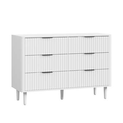 6 Chest of Drawers Dressers Lowboy Stripe White