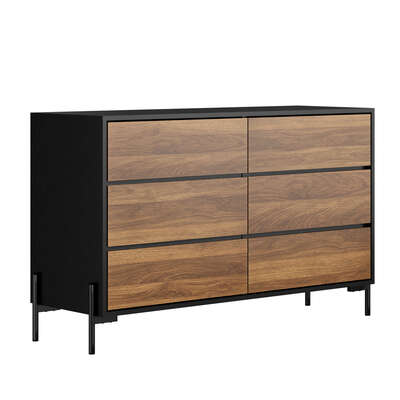 6 Chest of Drawers Cabinet Dresser Table Lowboy Walnut