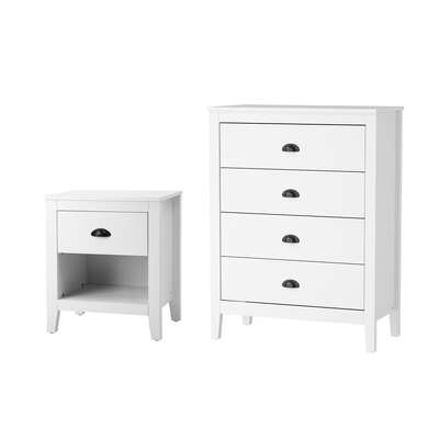 4 Chest of Drawers and Bedside Table Vintage Bedroom Set