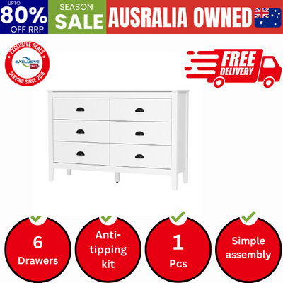 6 Chest of Drawers Dresser Vintage