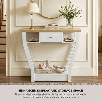 Console Table 1 Drawer Hallway Storage Shelf | EXTG
