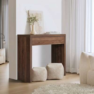 Walnut Console Table Drawer Entryway Sofa | EXTG