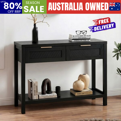 Console Table 2 Drawers Entry Table Hallway Display Black