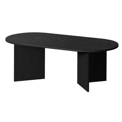 Oval Coffee Table Black Timber Legs 110cm | EXTG