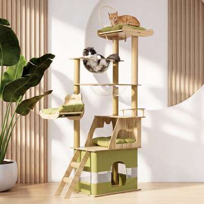 Cat Tree Tower Scratching Post Condo House Bed Furniture 190cm