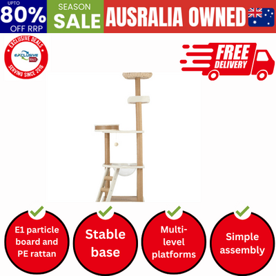 Cat Tree Rattan Cat Scratching Post 153CM