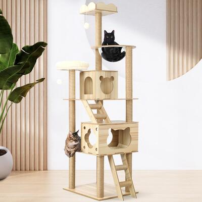 190cm Wooden Cat Tree: The Ultimate Playground for Your Feline Friend