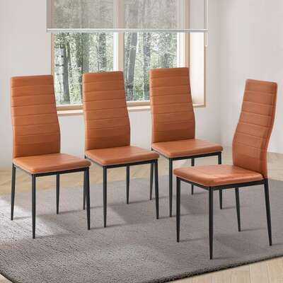 Dining Chairs High Back Faux Leather 42x43.5x96cm