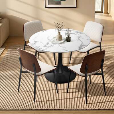Dining Table Set White 90cm