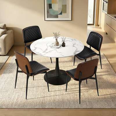 4 Seater Round Dining Set 90cm Table Chairs | EXTG
