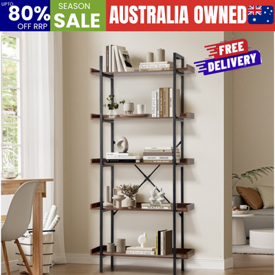 Display Shelf 5-Tier Bookshelf Shelves Storage Bookcase Stand Rack 80CM
