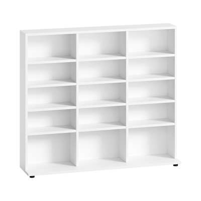 Bookshelf Display Shelf Bookcase CD Media Storage Rack White