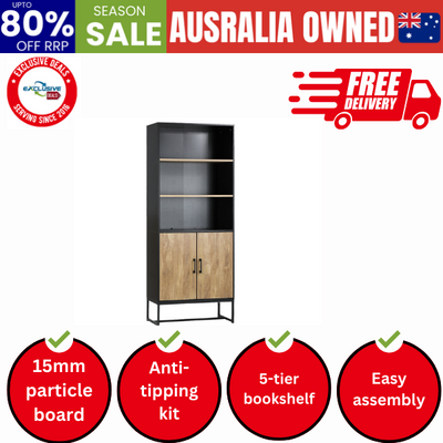 Display Shelf 5-Tier Storage Shelves Bookcase Cupboard