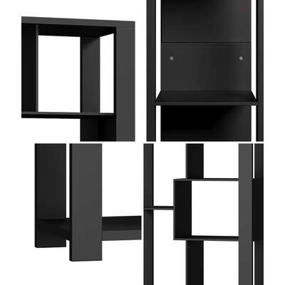 Display Shelf Open Multi-tier Shelves Black