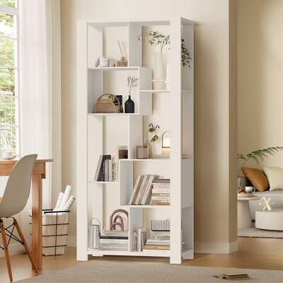 Display Shelf Open Multi-tier Shelves White