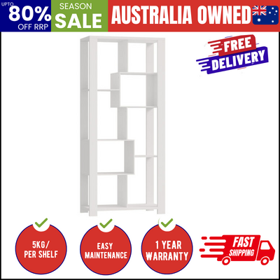 Display Shelf Open Multi-tier Shelves White