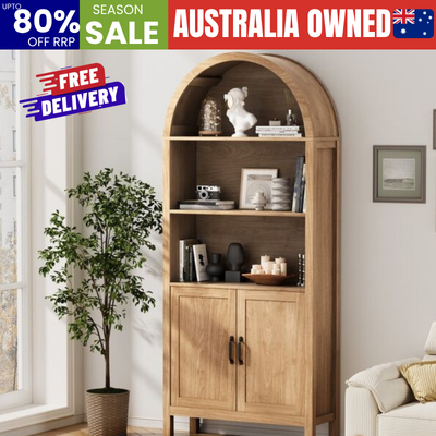 Arched Bookshelf Display Case Bookshelves Storage Cabinet