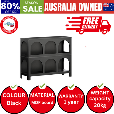 Display Shelf Storage Stand Bookshelf Black