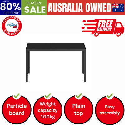 140cm Rectangular Dining Table with Metal Leg Black