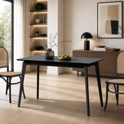 Black Dining Table 120cm Rectangular 4 Seater | EXTG