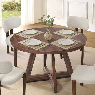 Round Dining Table Walnut